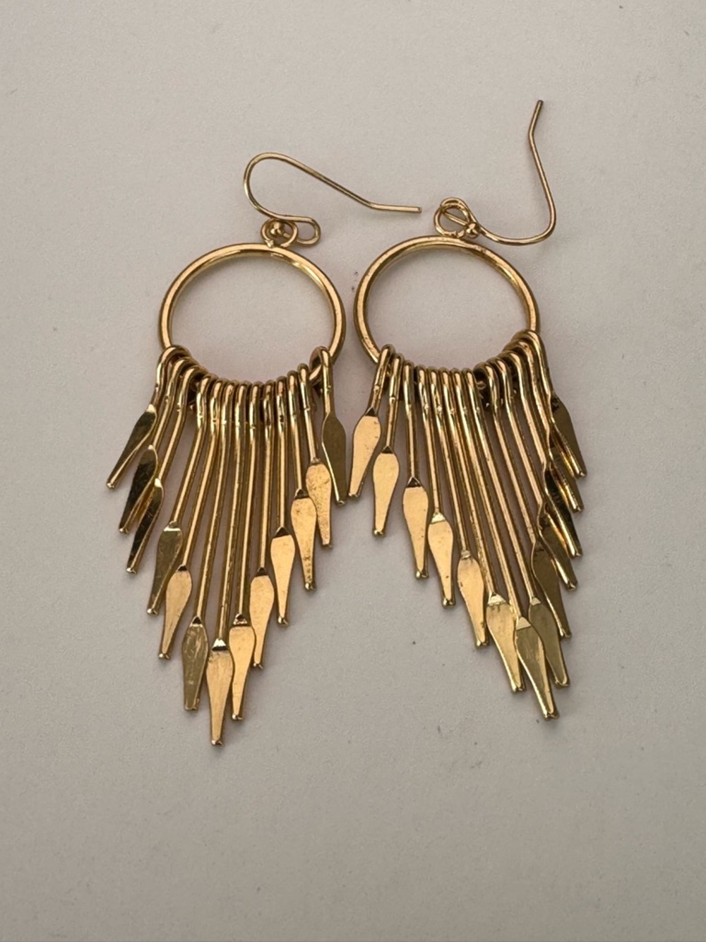 Vintage Chandelier Earrings Gold Tone Graduated Dangles Boho